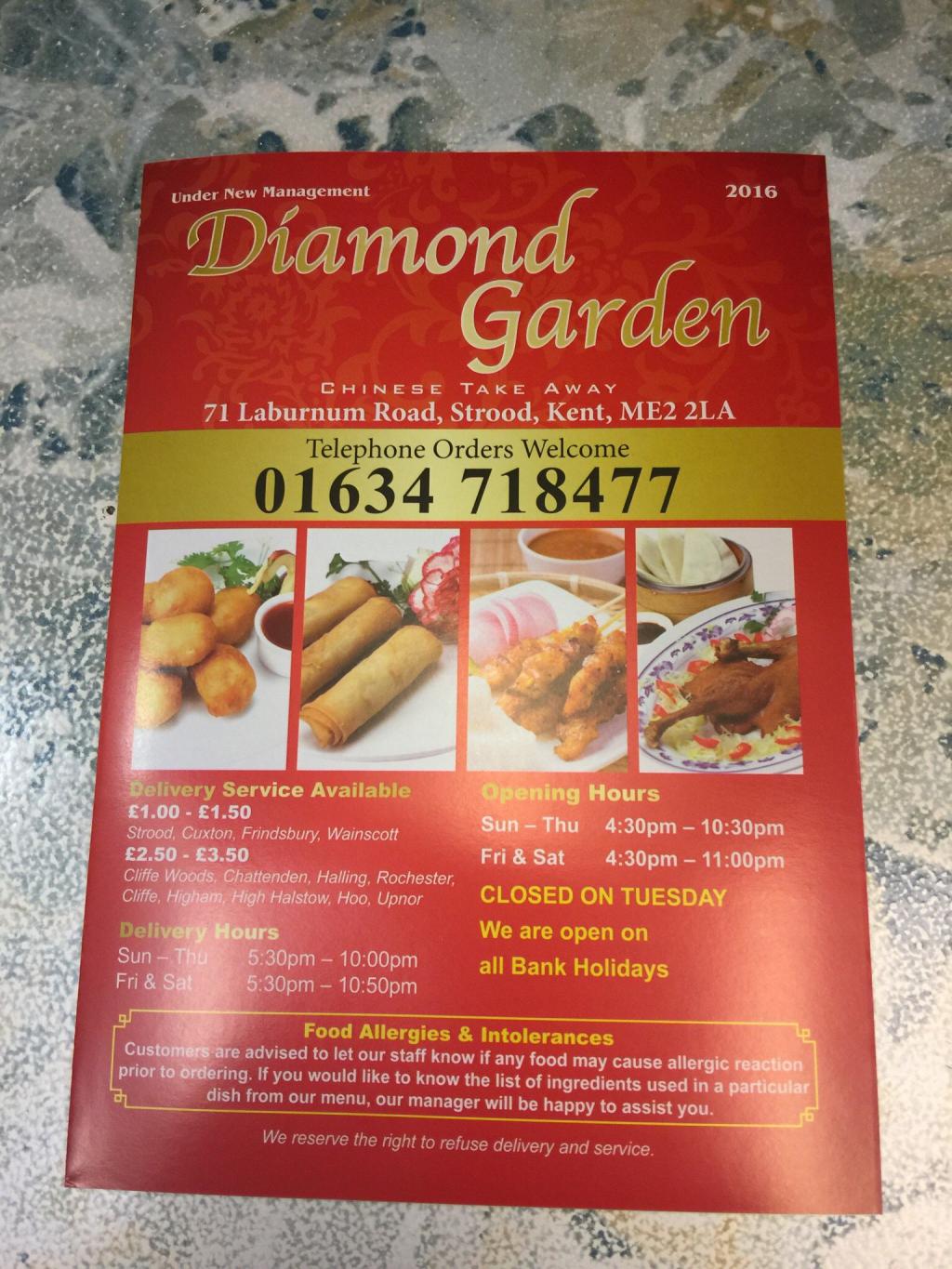 Diamond Garden Chinese Takeaway, located at Strood, United Kingdom