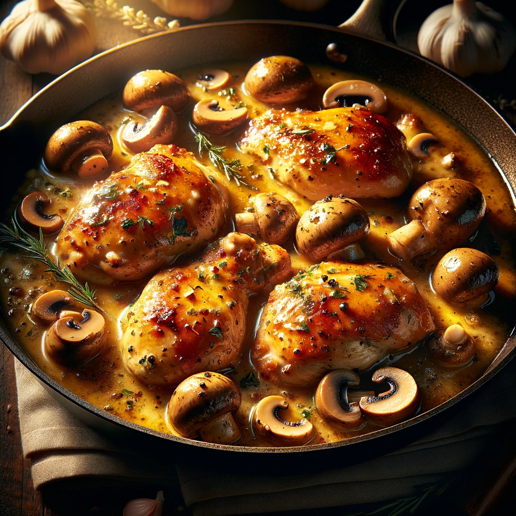 Garlic Butter Chicken With Mushrooms Recipe on Foodporn!